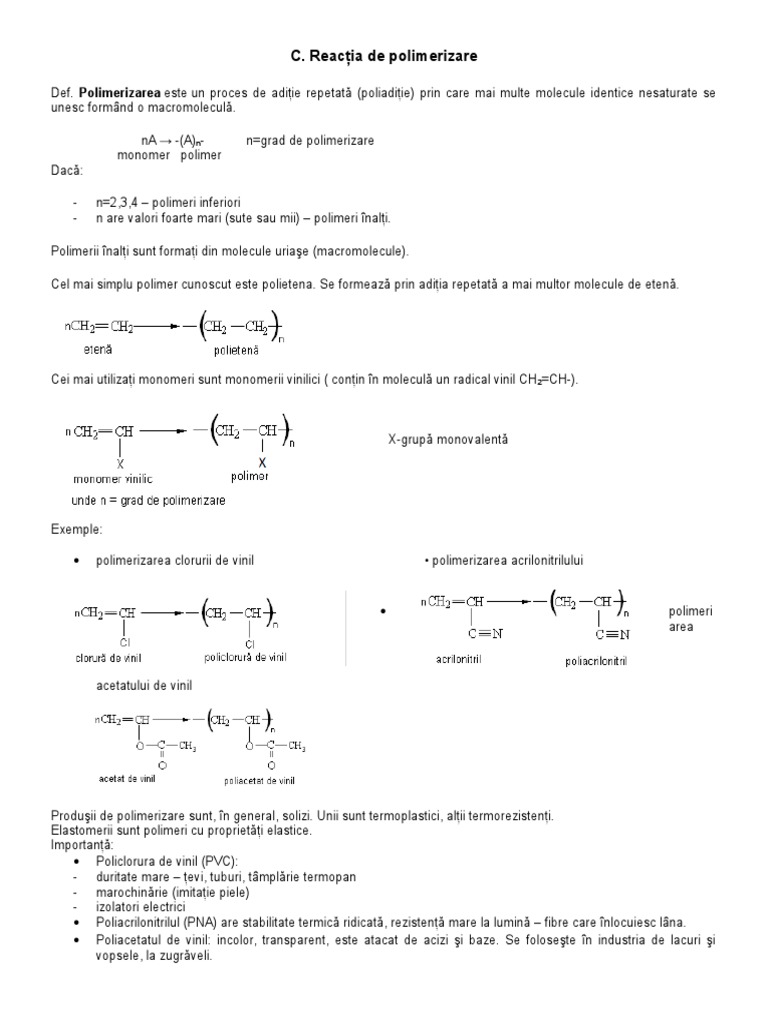 C Reactia De Polimerizare
