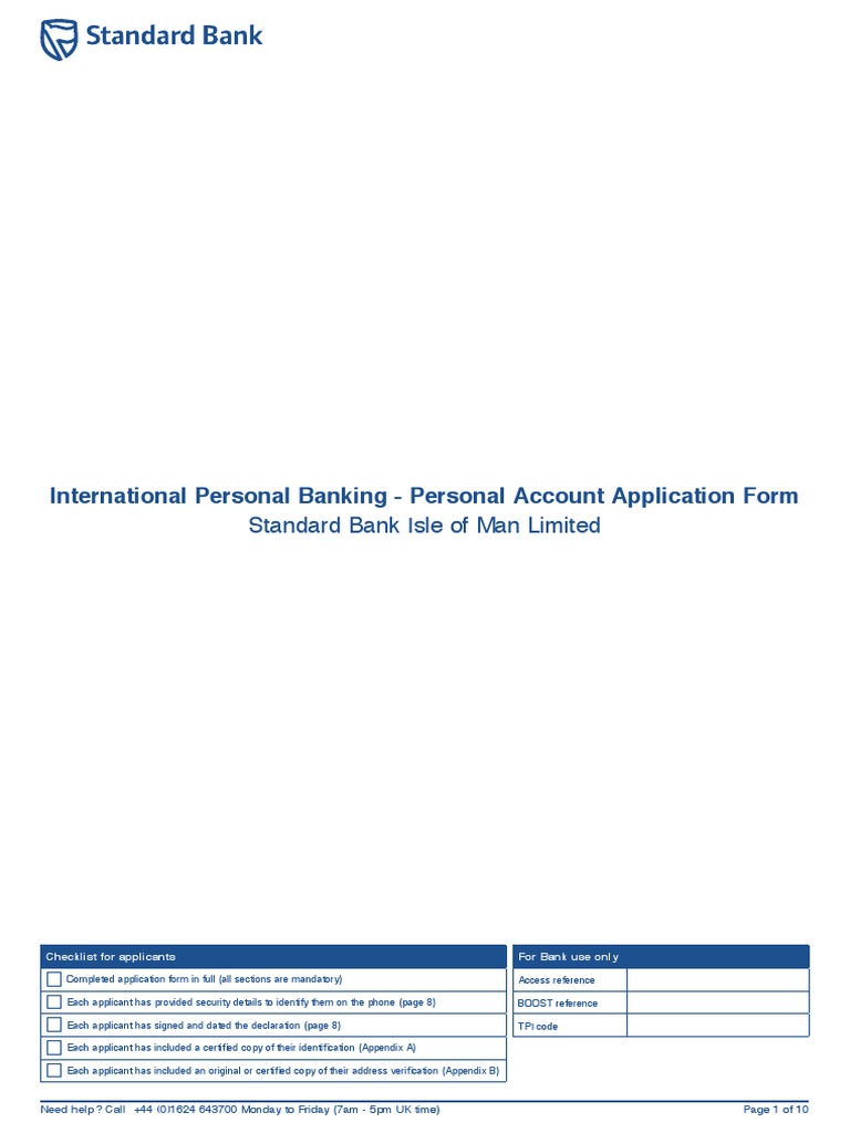 Personal Account Application Form | PDF | Payments | Cheque