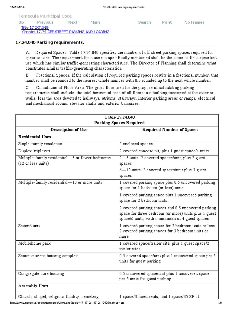 Parking Requirements Schools Transport