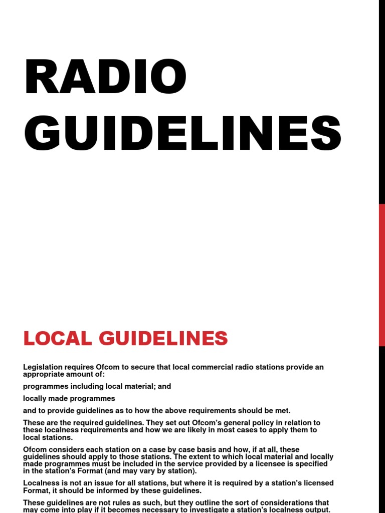 Ofcom Local Radio Guidelines Explained | PDF | Technology & Engineering