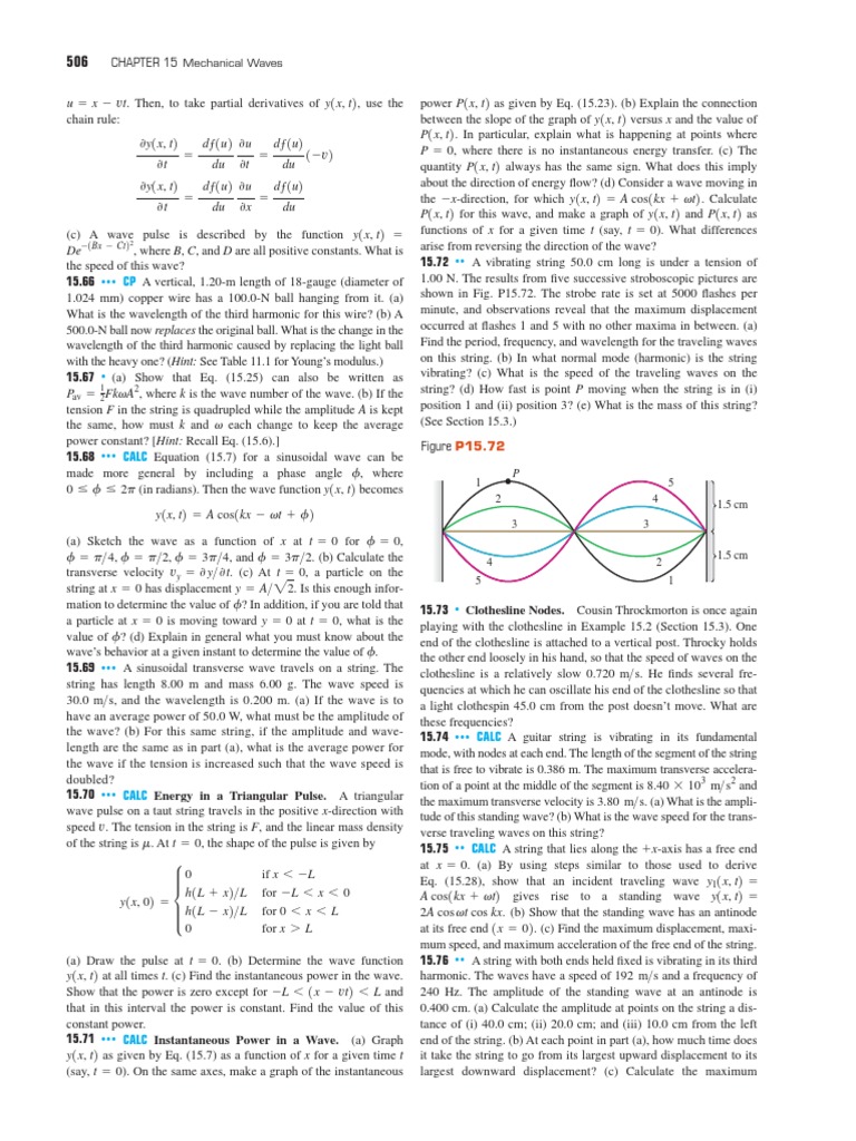 Mechanical Waves: Analysis and Calculations | PDF | Waves | Wavelength
