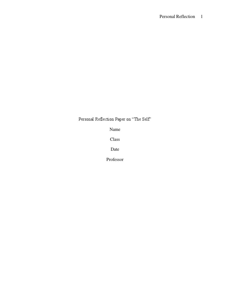 Personal Reflection on Self-Concept | PDF | Self Efficacy | Self