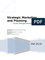 Strategic Marketing and Planning: (Last Assignment)