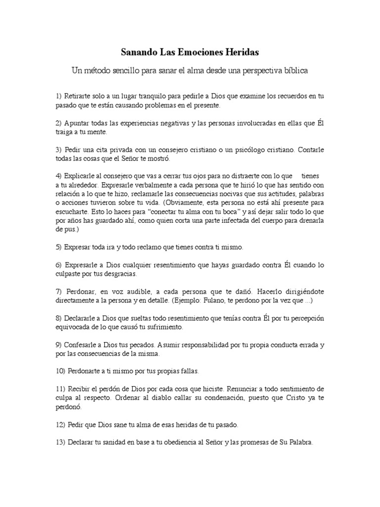 Sanando Emociones Heridas con Dios | PDF | Oración | Alma