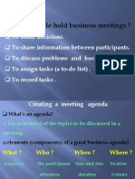 Why Do People Hold Business Meetings ?