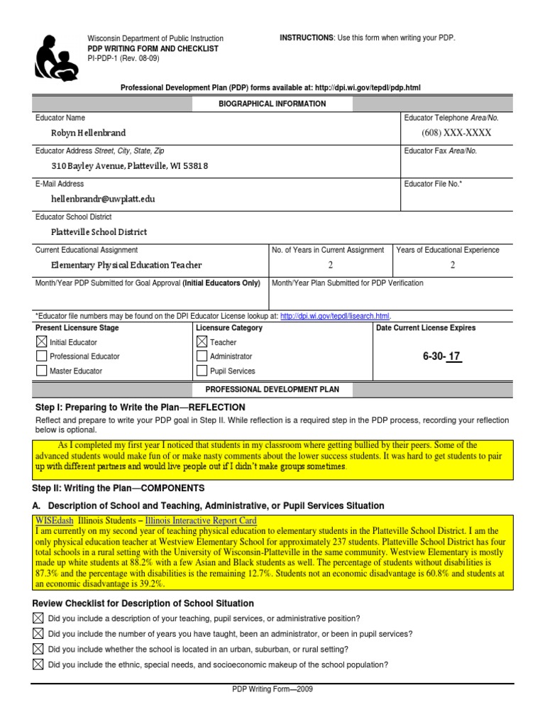 PDP Document | PDF | Physical Education | Teachers