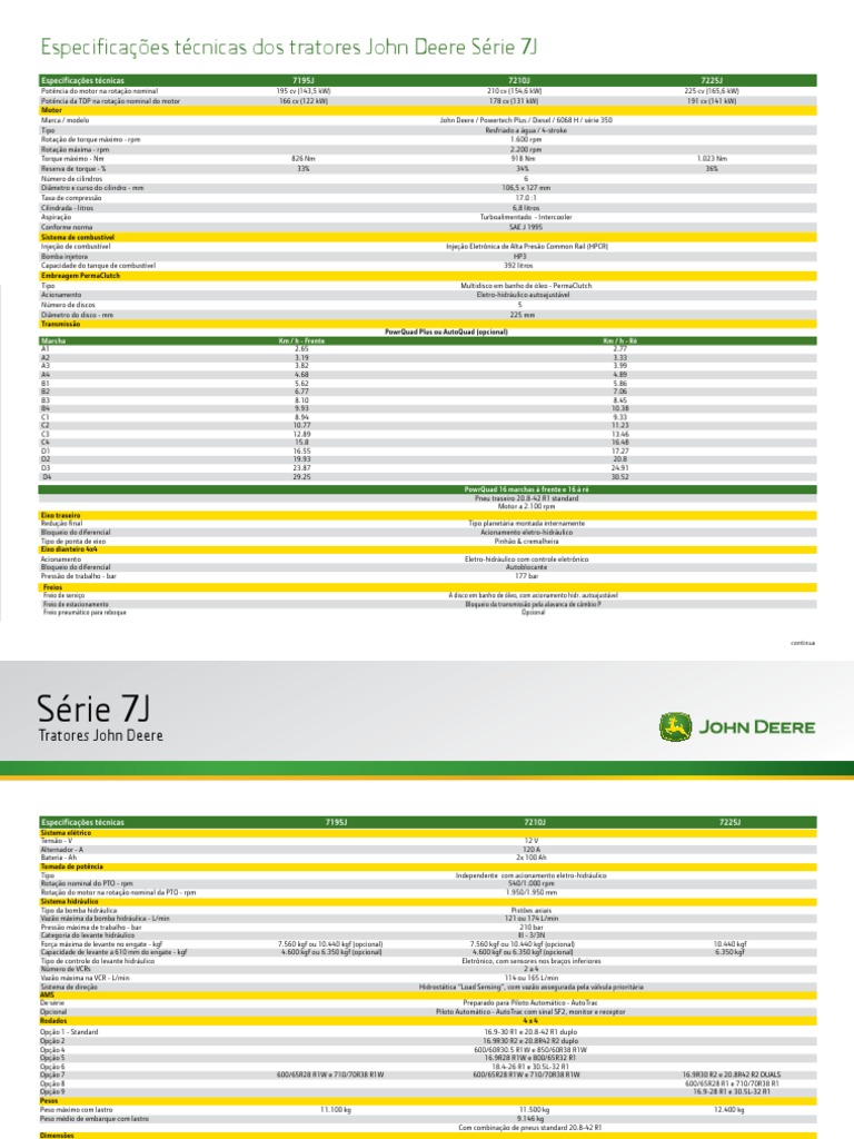 Tratores 7J PDF | PDF | Trator | Peças de veículos