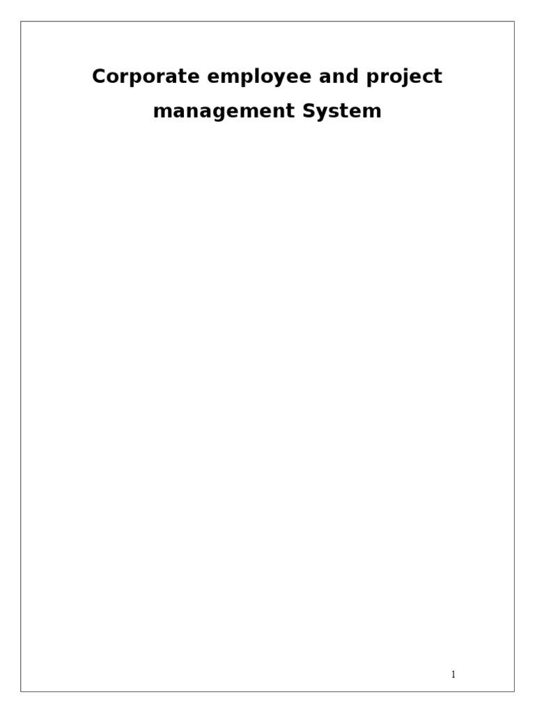 Corporate Employee and Project Management System (Synopsis) | PDF ...