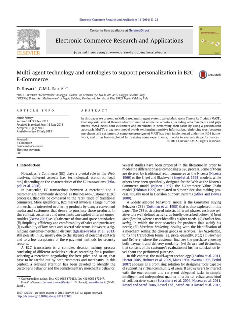 Personalization in B2C E-Commerce Systems | PDF | Communications ...