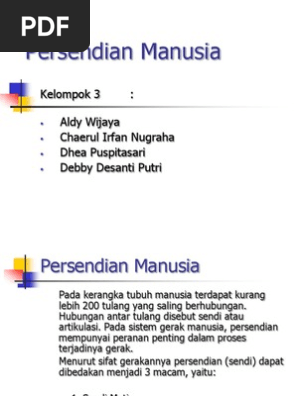 Persendian Antara Tulang Lengan Dengan Gelang Bahu Disebut Sendi