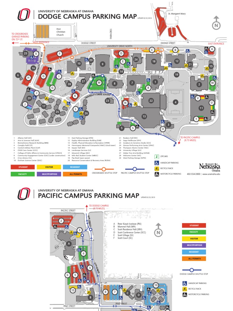 Uno Dodge Campus Map Uno Parking Map | Pdf
