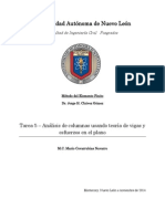 MEF Comparativa de elementos de columna con teoría de vigas y elementos placa.