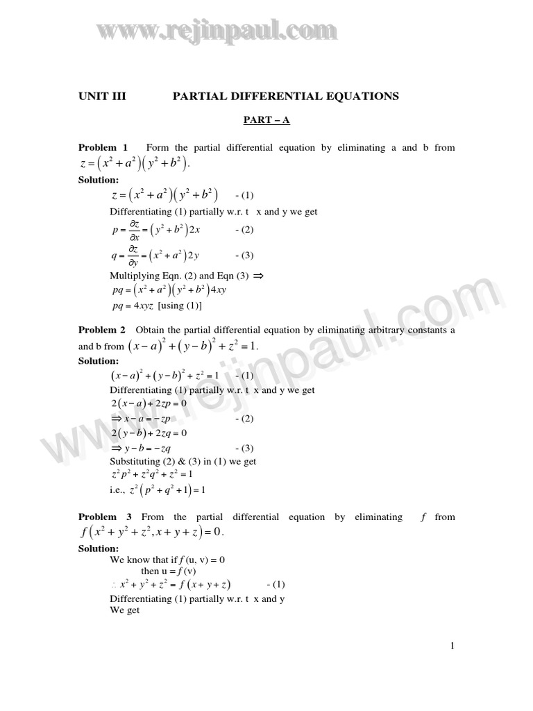 Unit 3 Pdf Equations Mathematical Analysis