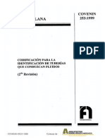 COVENIN 0253-1999 Codificacion Tuberias Con Fluidos