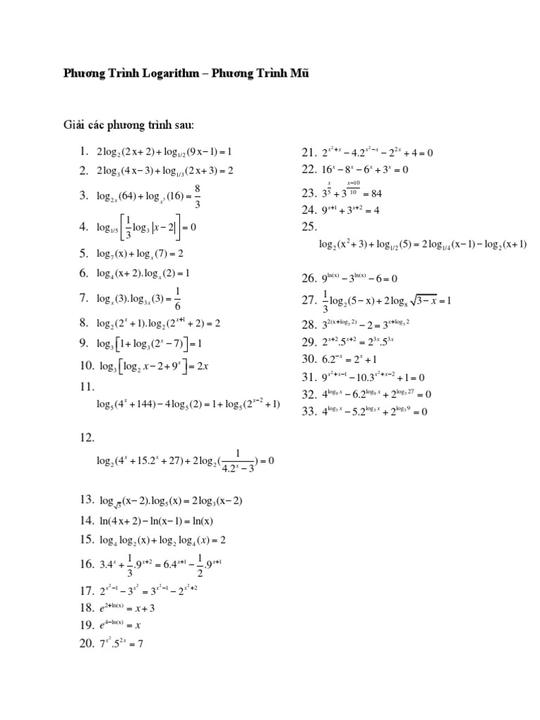 Phương Trinh Logarithm Pdf