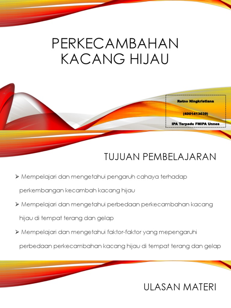 Makalah Pertumbuhan Kacang Hijau Ditempat Gelap Dan Terang
