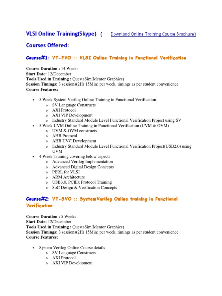 VLSI Online Training PDF Arm Architecture Perl