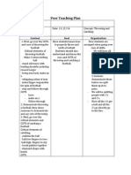 Peer Teaching Plan: Content Goal Organization