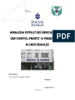 Analiza Evolutiei Indicatorilor Din Contul de Profit Si Pierdere Al Siauliu Bank