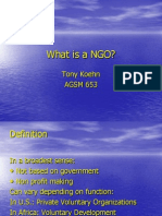 What Is A NGO?: Tony Koehn AGSM 653