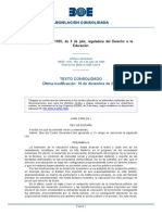 1985.07.03_8 LEO Reguladora Derecho a La Eduación (LODE) (CONSOLIDADA)