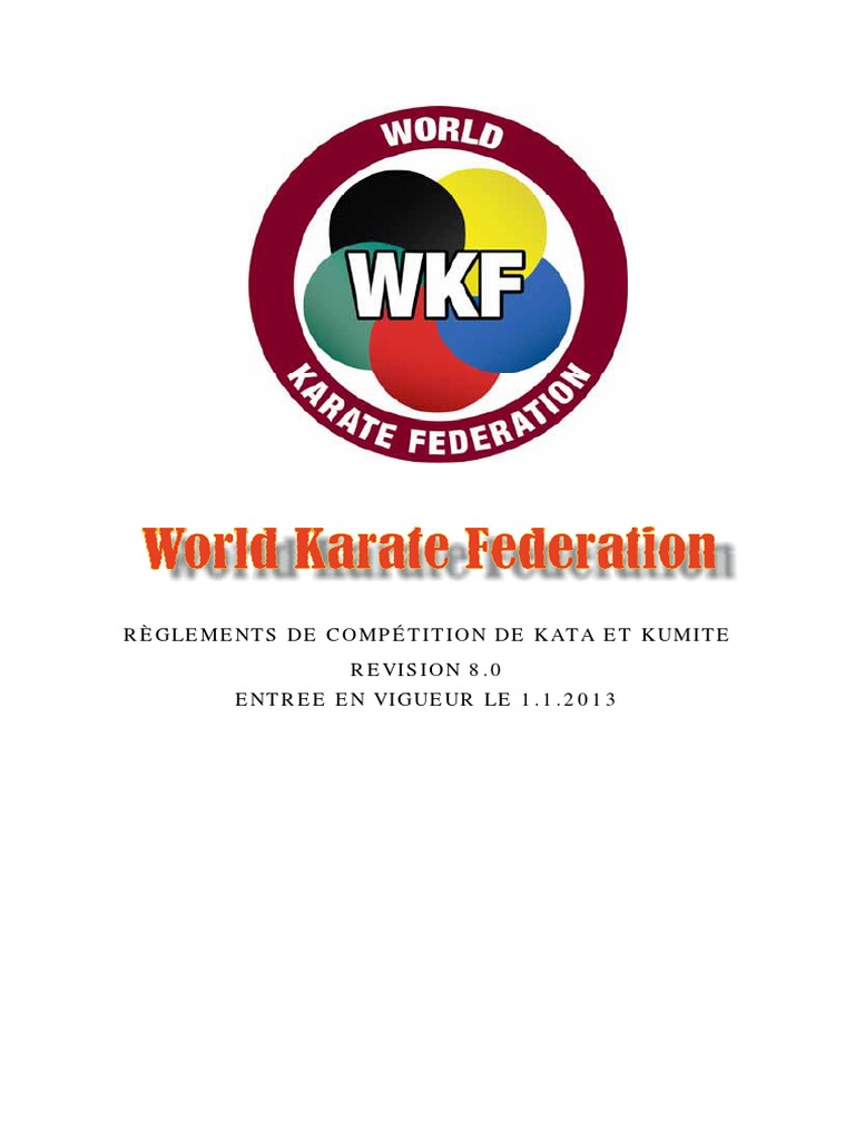 WKF Competition Rules Version 8 0 Fra PDF Arbitrage Karaté