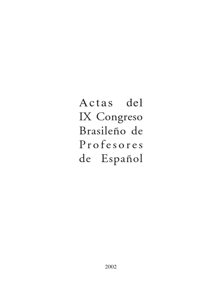 Actas Ix Congreso Brasileño de Español (Fortaleza) | PDF | Brasil | España