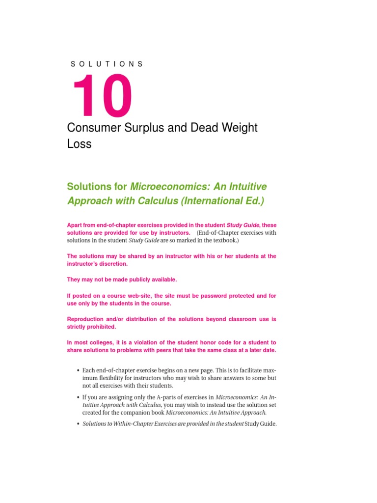 Consumer Surplus And Deadweight Loss Pdf Labour Economics Demand