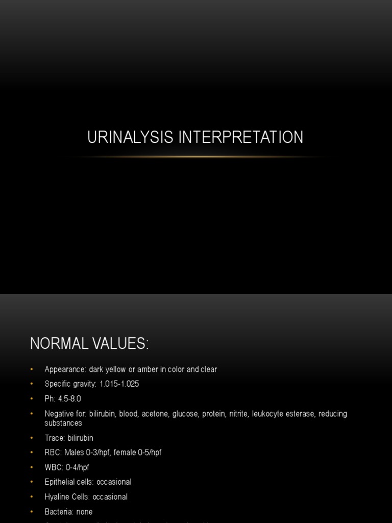 Urinalysis Interpretation Medical Specialties Medicine