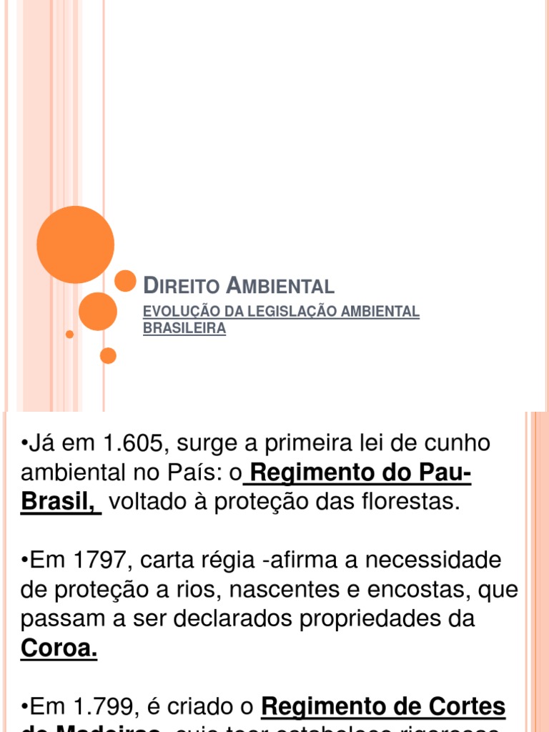 Evolução da Legislação Ambiental no Brasil | PDF | Lei Estatutária ...