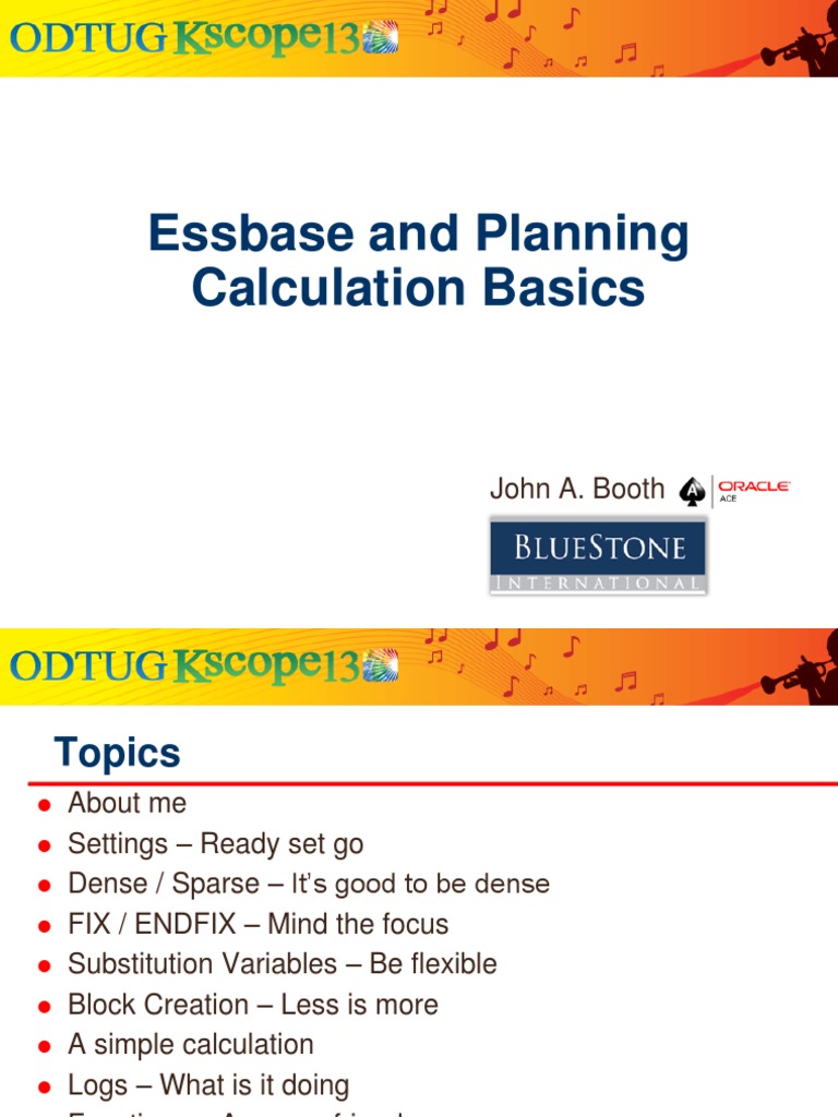 Essbase Calculation Basics Guide | PDF | Cache (Computing) | Scripting ...