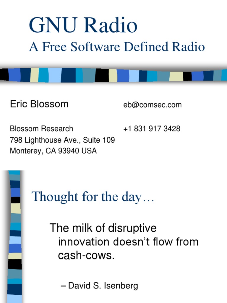 Free Software Defined Radio GNU Radio | PDF | Software Defined Radio ...