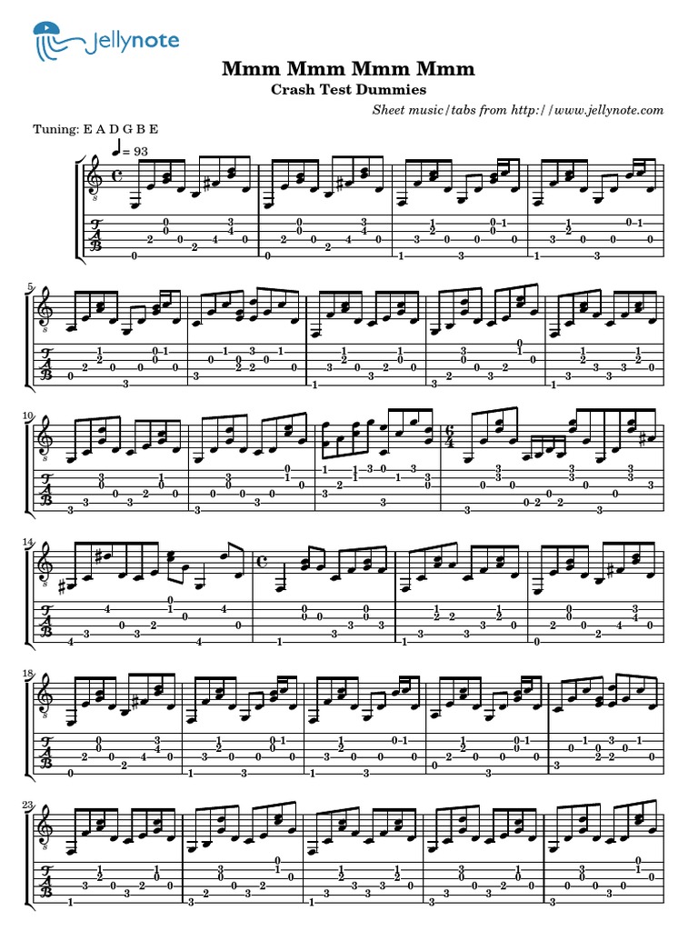 Mmm Mmm Mmm Crash Test Dummies (Guitar) Guitar Family Instruments