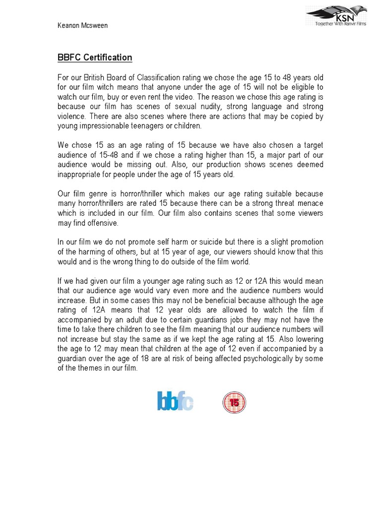 BBFC Certification | PDF