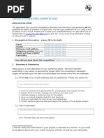 Young Innovators Competition: Application Form