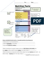 Food Label Reading Worksheet