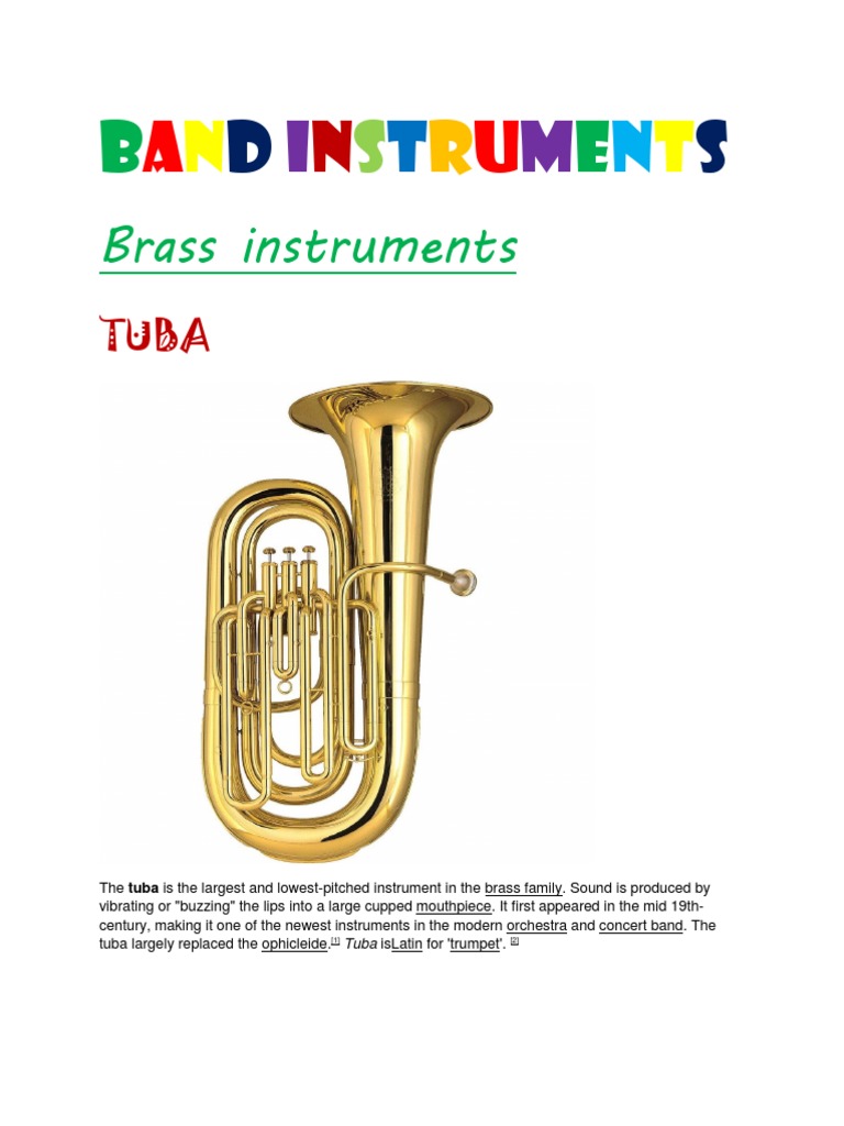 Band Instruments PDF Brass Instruments French Horn