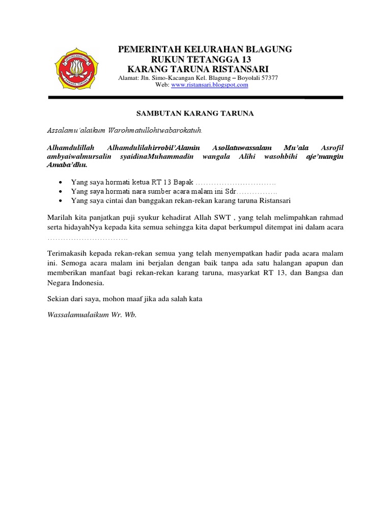 Contoh Proposal Halal Bihalal Karang Taruna - Aneka Macam Contoh