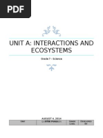 Unit A - Unit Plan - Interactions and Ecosystems