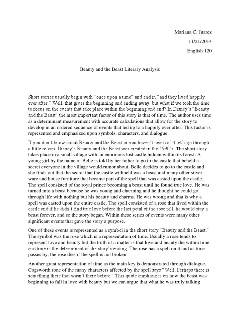 literary analysis beauty and the beast Magic (Paranormal) Beauty