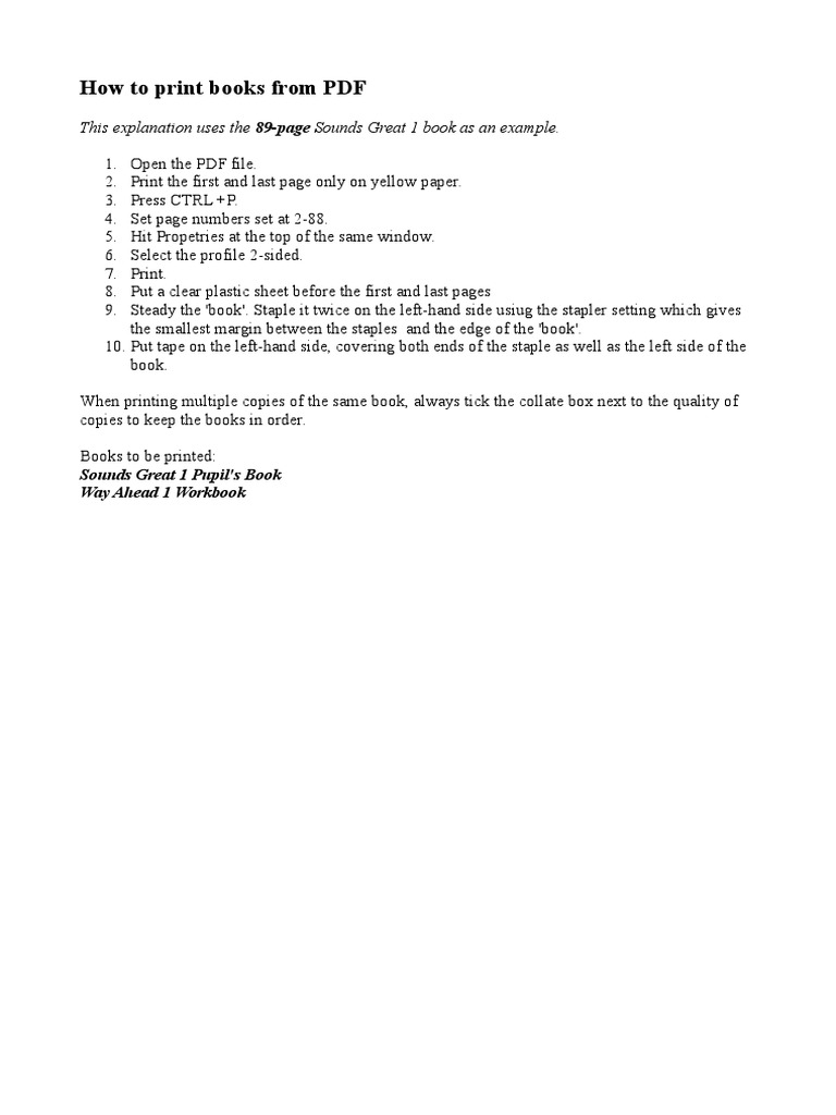 How To Print Books From PDF | PDF