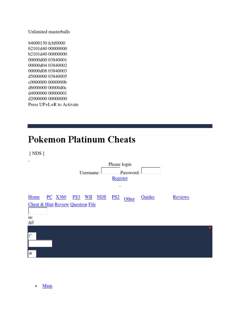 Pokemon HeartGold Version Cheats & Cheat Codes for DS and PC - Cheat Code  Central