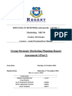 Group Strategic Marketing Planning Report Assessment 1/part 2