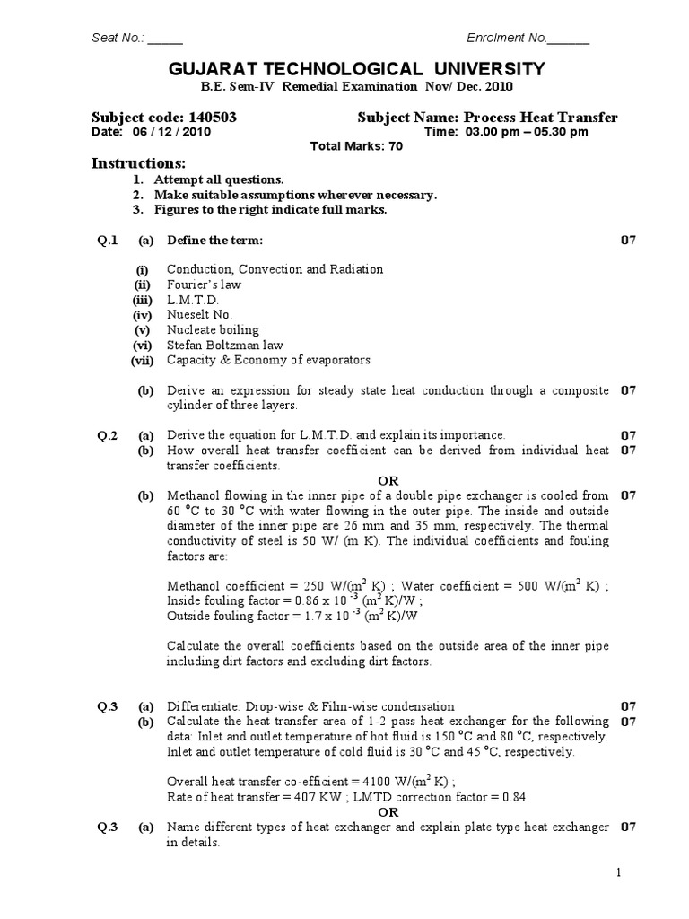 (WWW EntranceExam Net) GTU Chemical Engineering 4th Semester