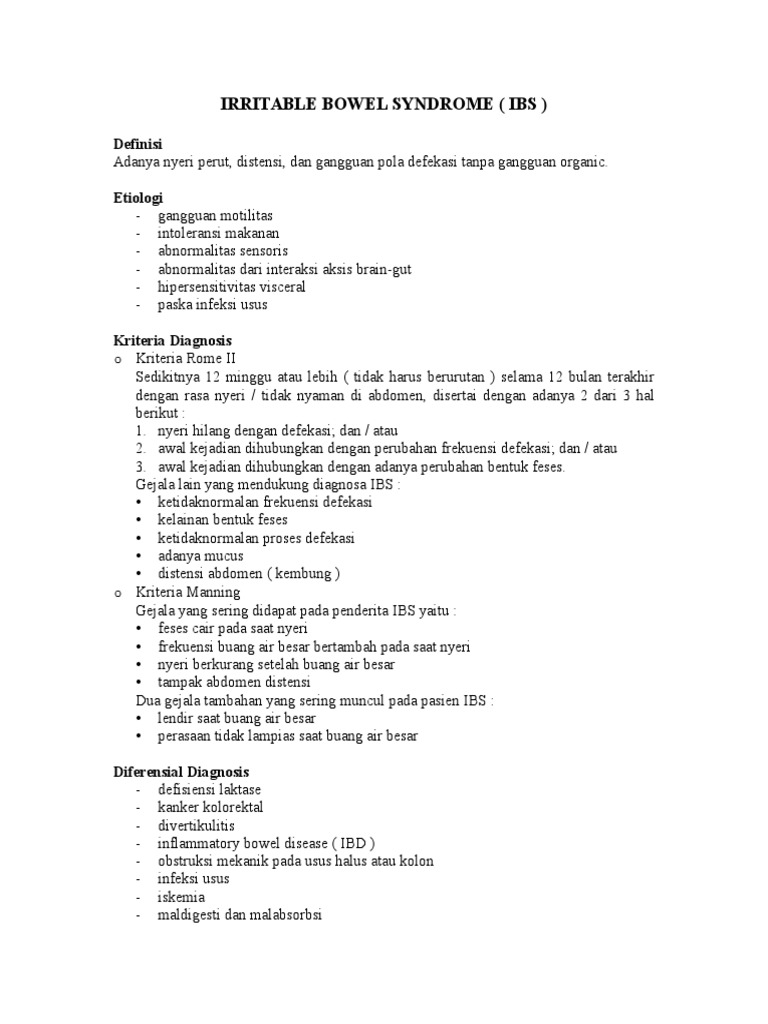 Diagnosa dan Terapi IBS | PDF