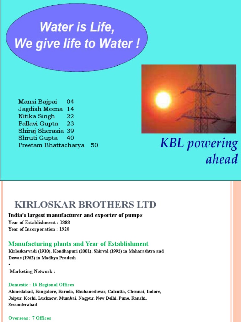 Kirloskar Brothers Ltd: Pump Manufacturing Overview | PDF | Retail | Taxes