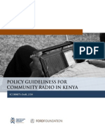 Policy Guideliness For Community Radio in Kenya