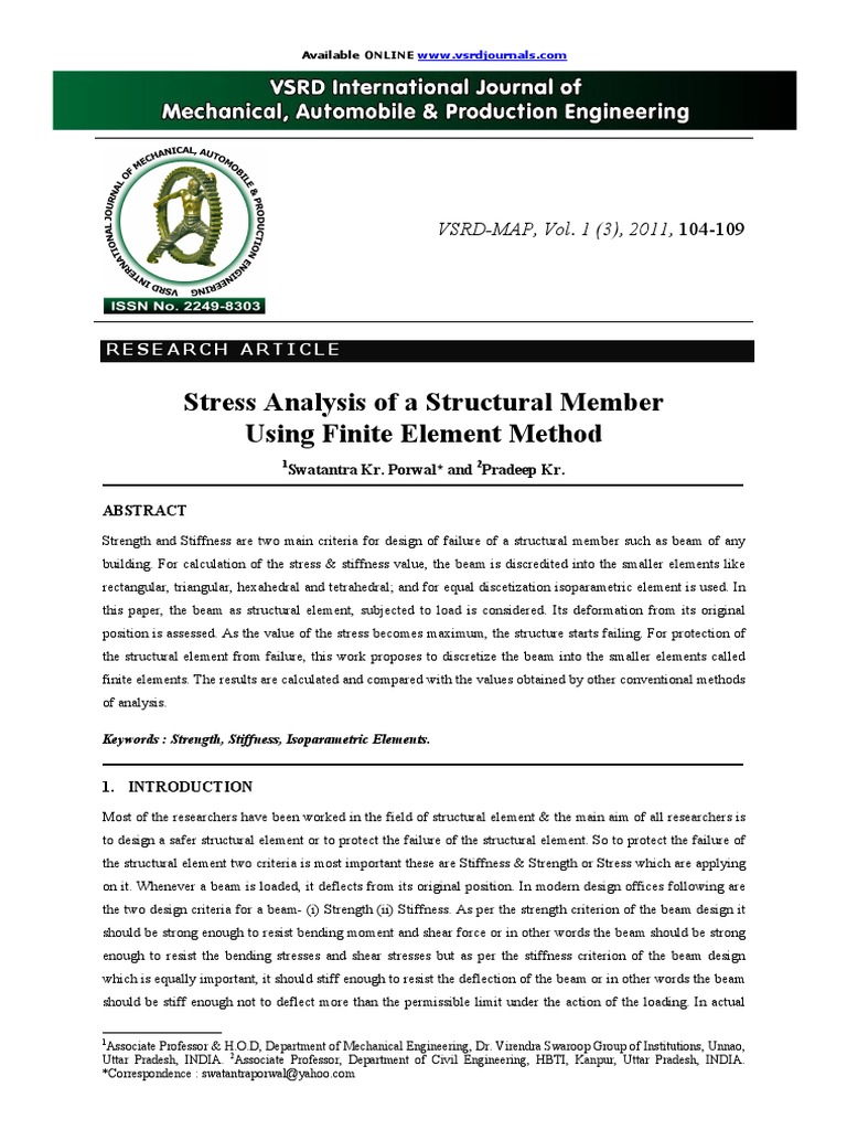 Structural Stress Analysis with FEM | PDF | Finite Element Method ...