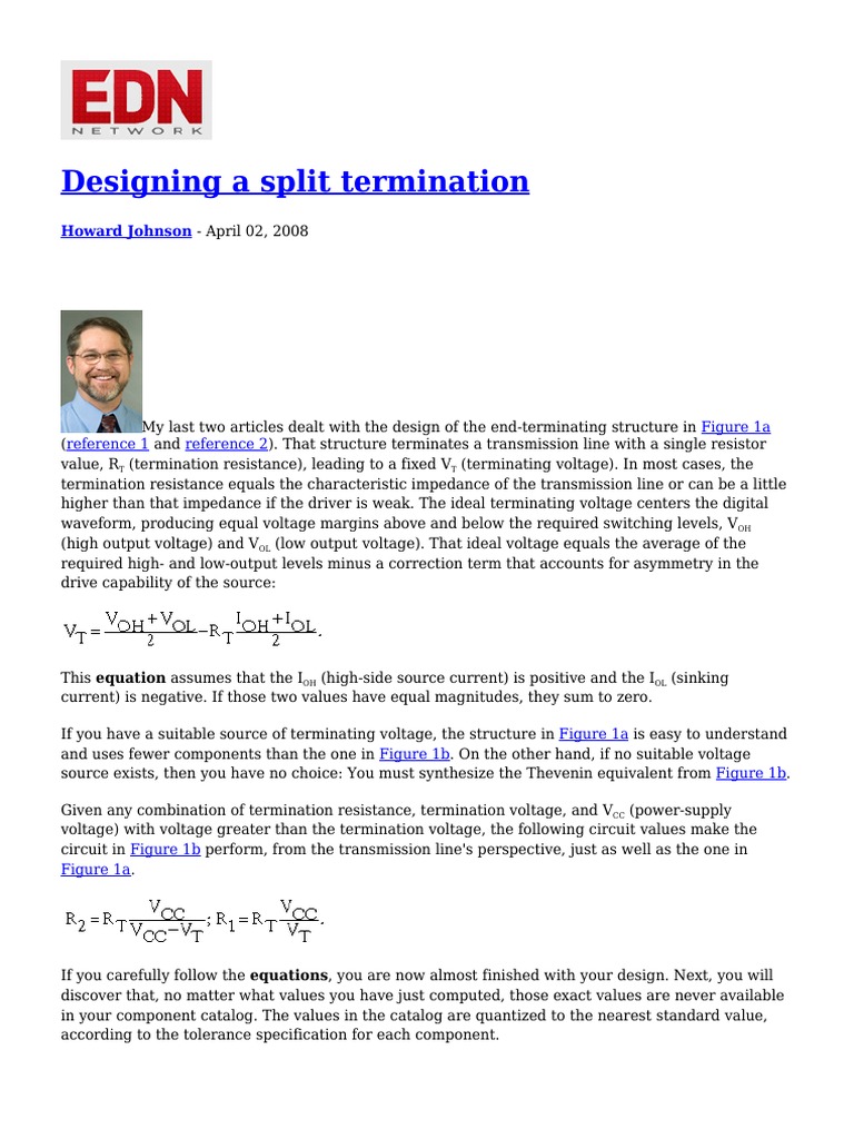 Designing A Split Termination | PDF | Electronic Circuits | Electrical ...