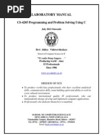 Laboratory Manual: CS-4205 Programming and Problem Solving Using C